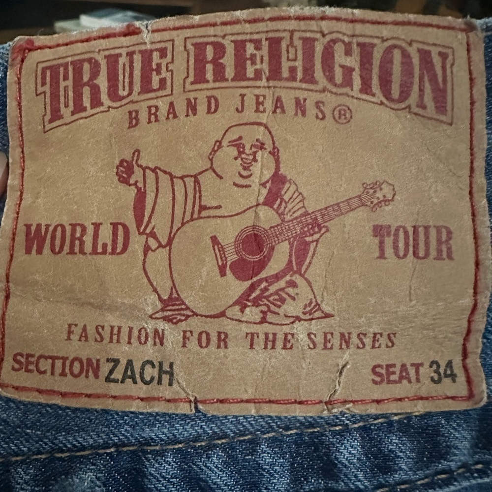 TRUE RELIGION  ZACH SLIM BLUE JEANS - 33 - Picture 16 of 16
